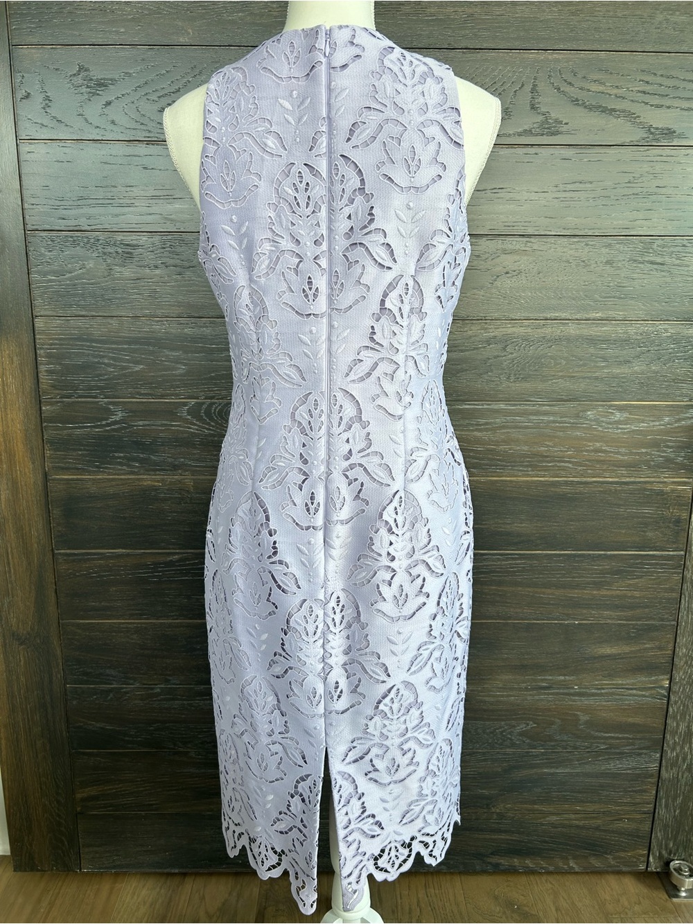 Antonio Melani Lace Sheath Midi Dress Lavender Size 4 - Picture 3 of 12